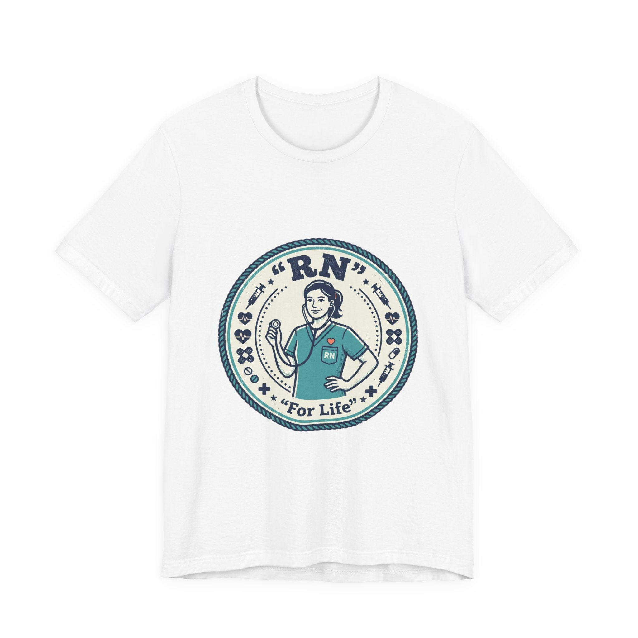 RN Nurse Badge Tee | vintage crest, cottagecore summer