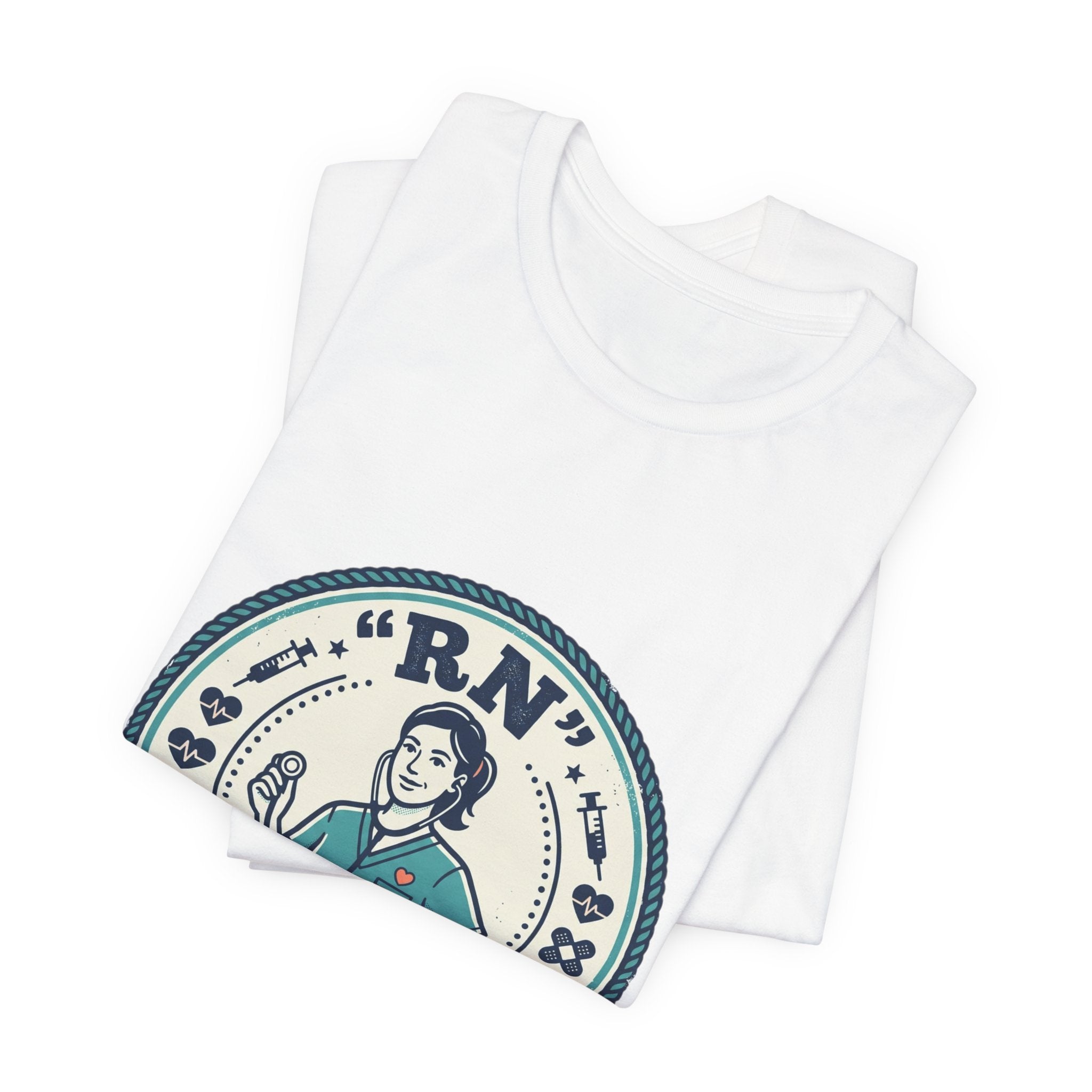 RN Nurse Badge Tee | vintage crest, cottagecore summer