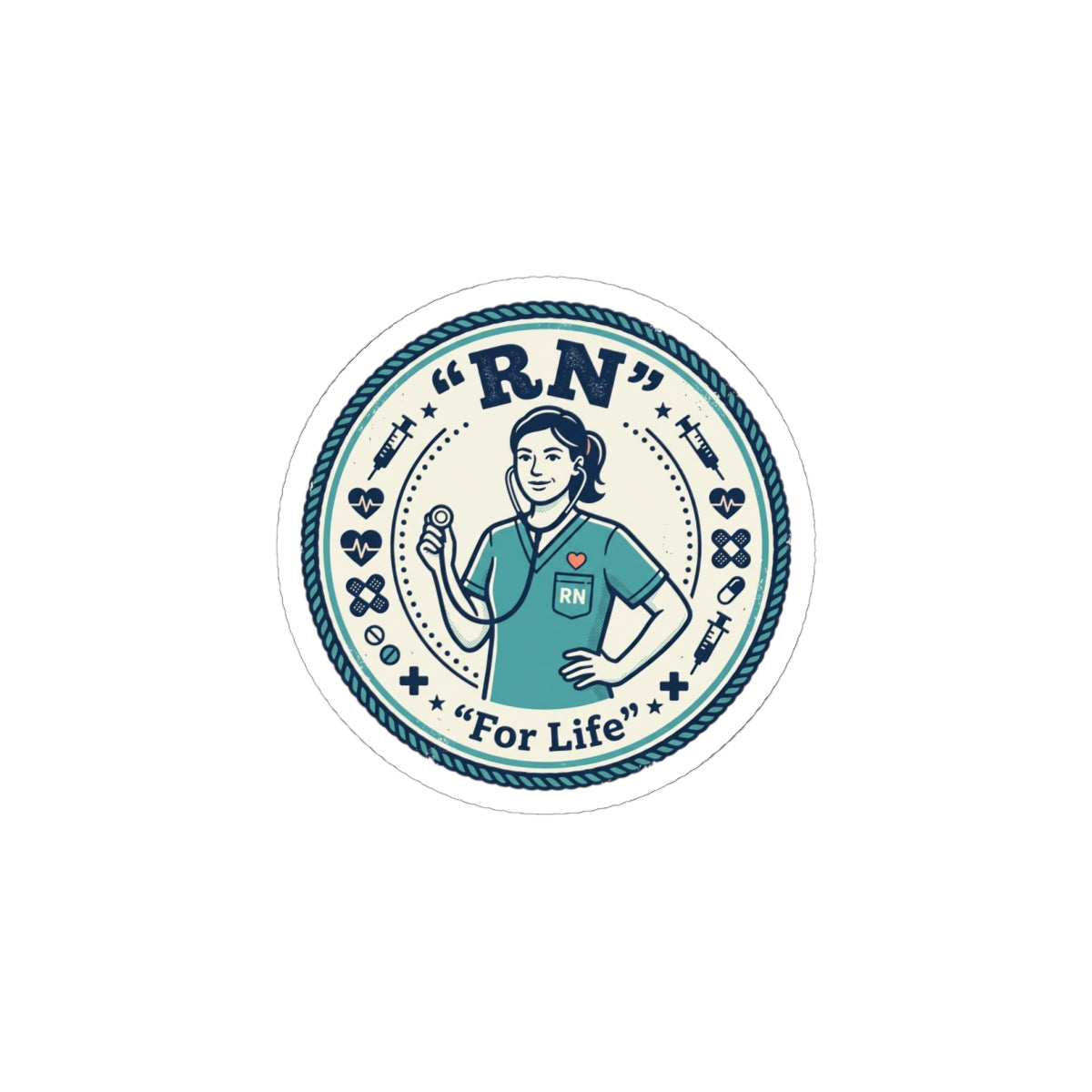 RN Nurse Badge Sticker | cute healthcare decal, summer fresh, cottagecore