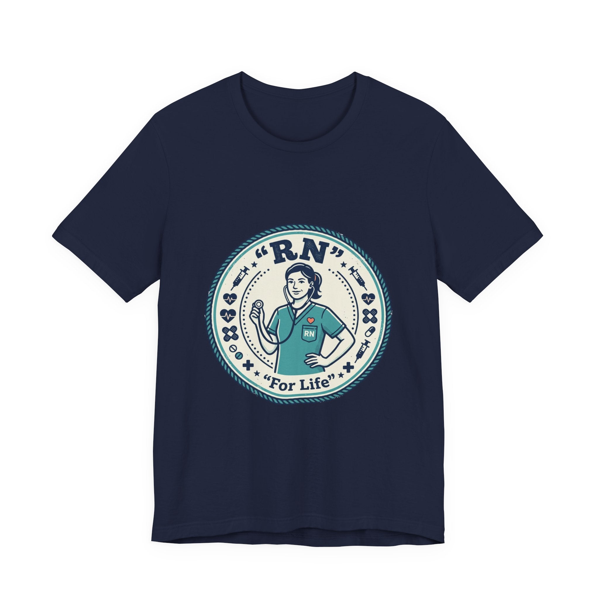 RN Nurse Badge Tee | vintage crest, cottagecore summer