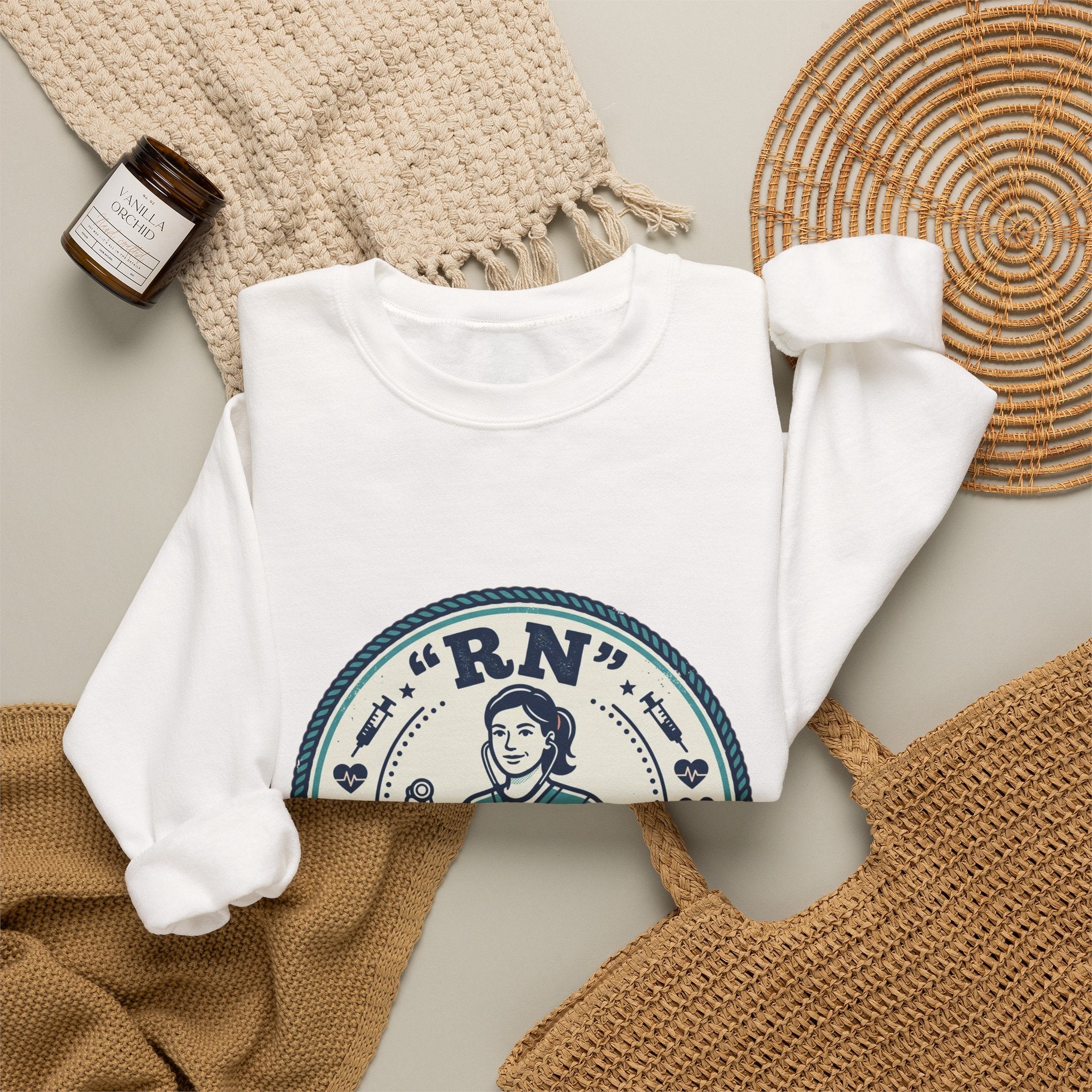RN Nurse Emblem Sweatshirt | cottagecore, summer fresh