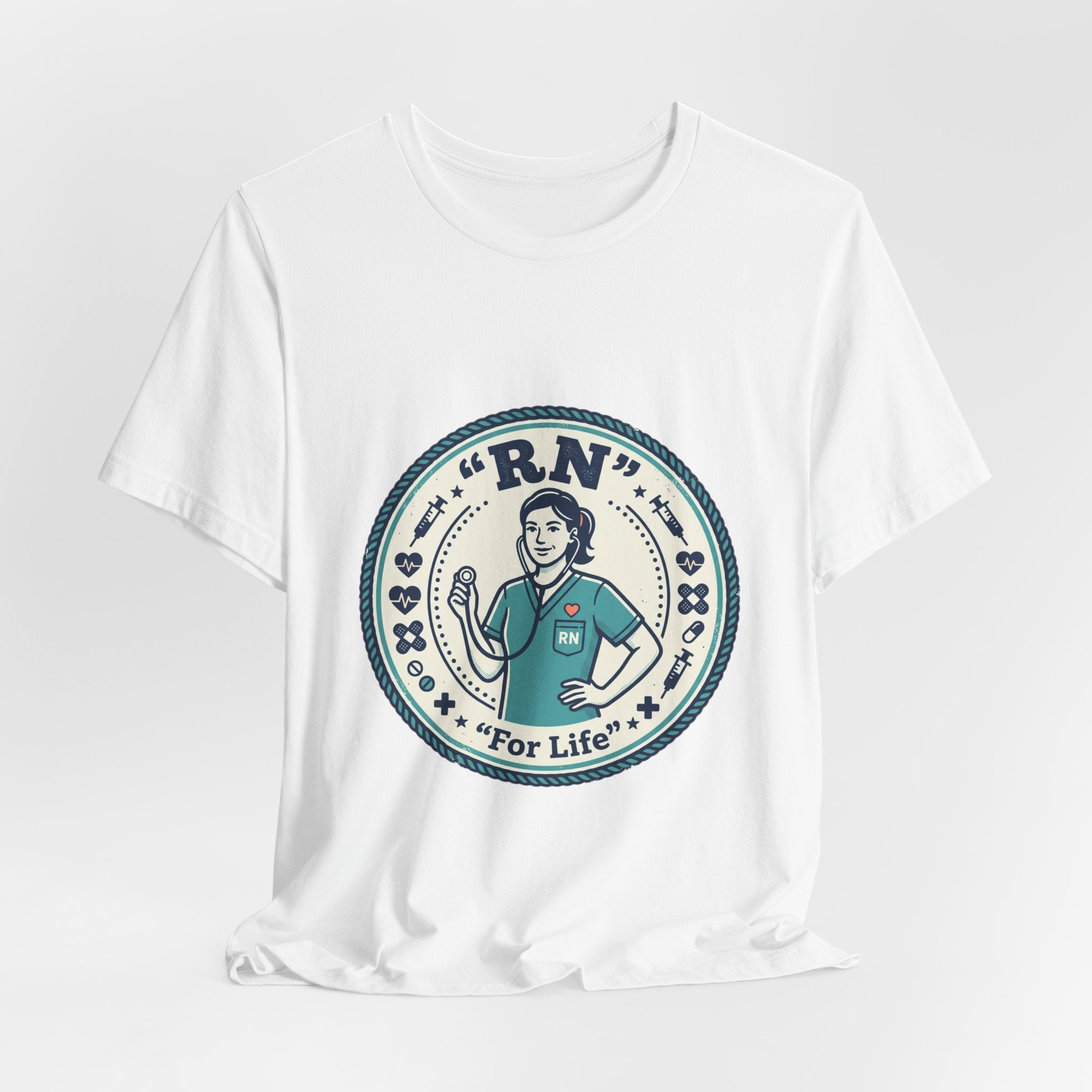 RN Nurse Badge Tee | vintage crest, cottagecore summer