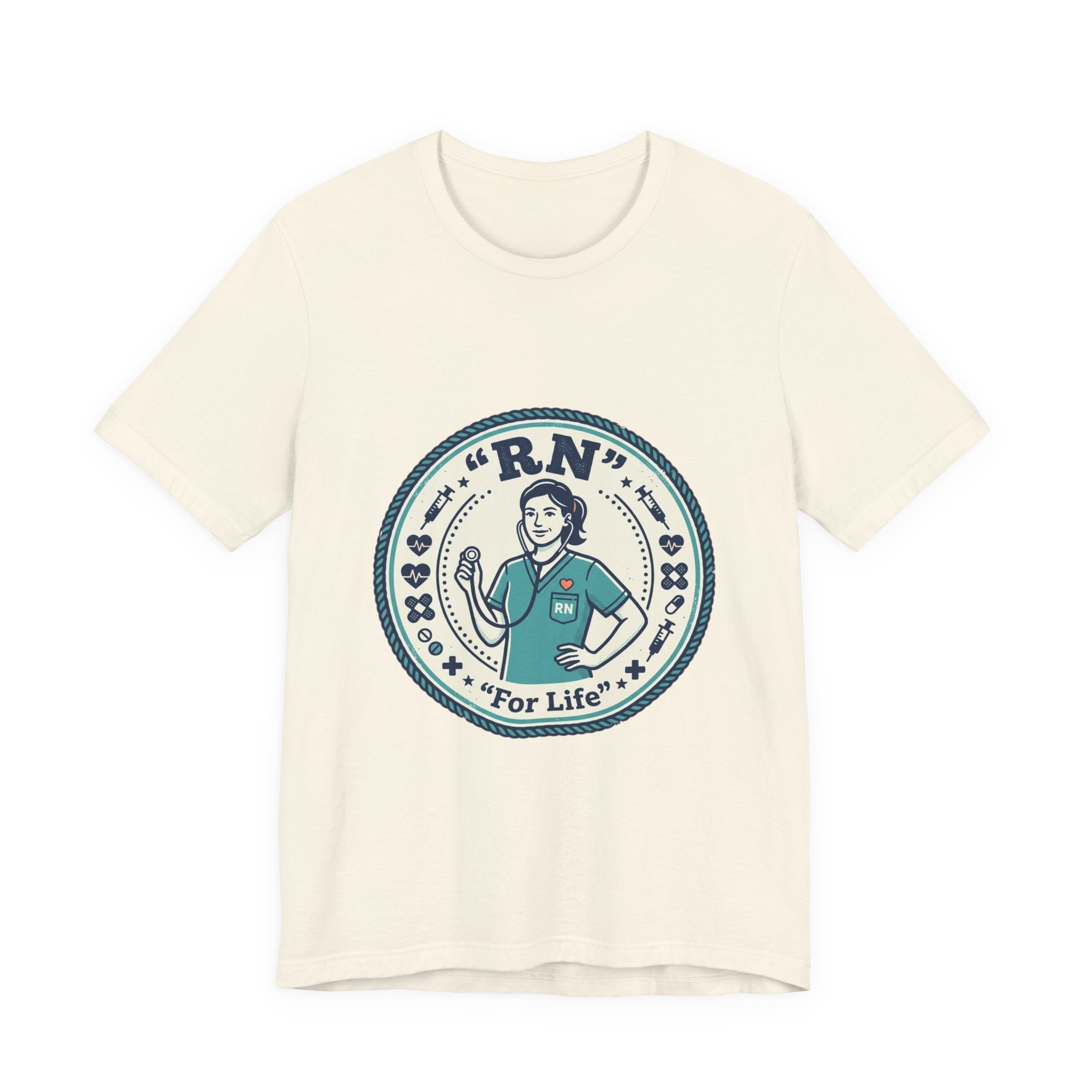 RN Nurse Badge Tee | vintage crest, cottagecore summer