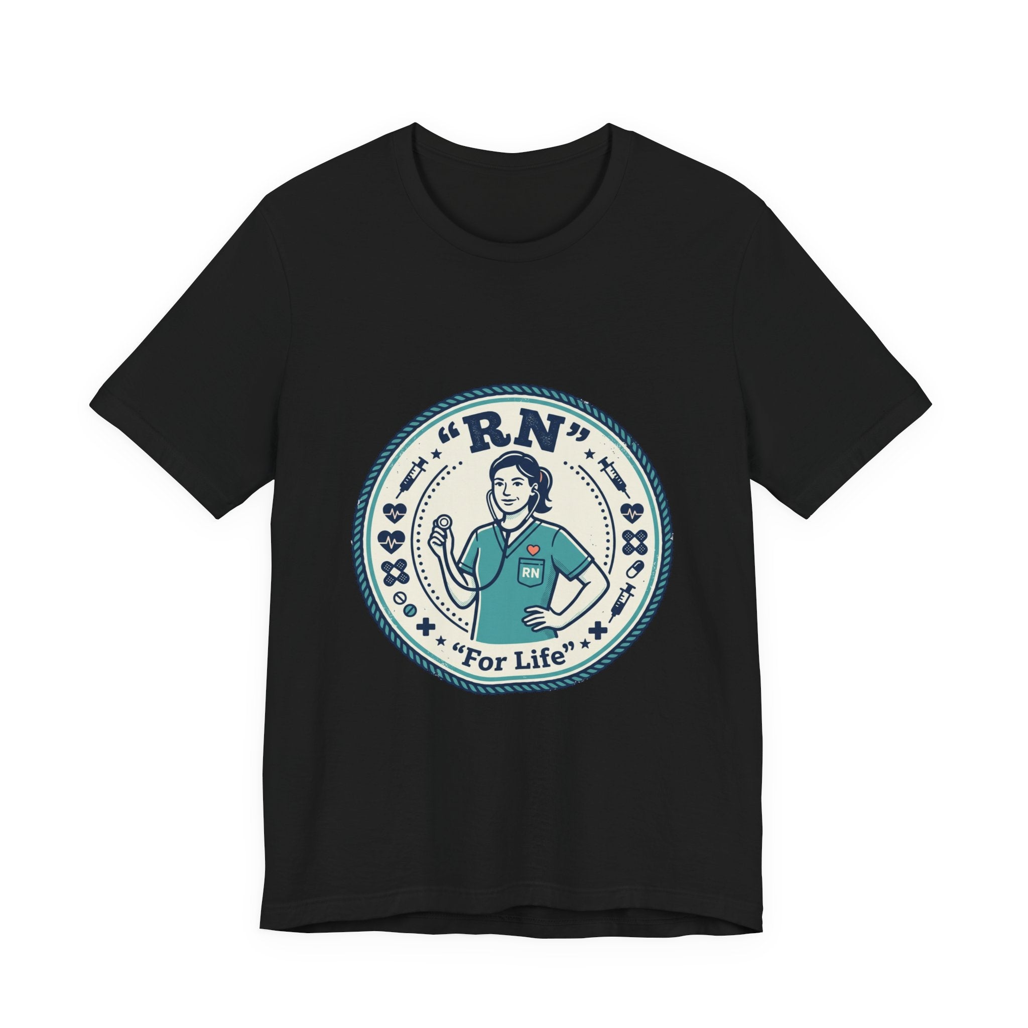 RN Nurse Badge Tee | vintage crest, cottagecore summer