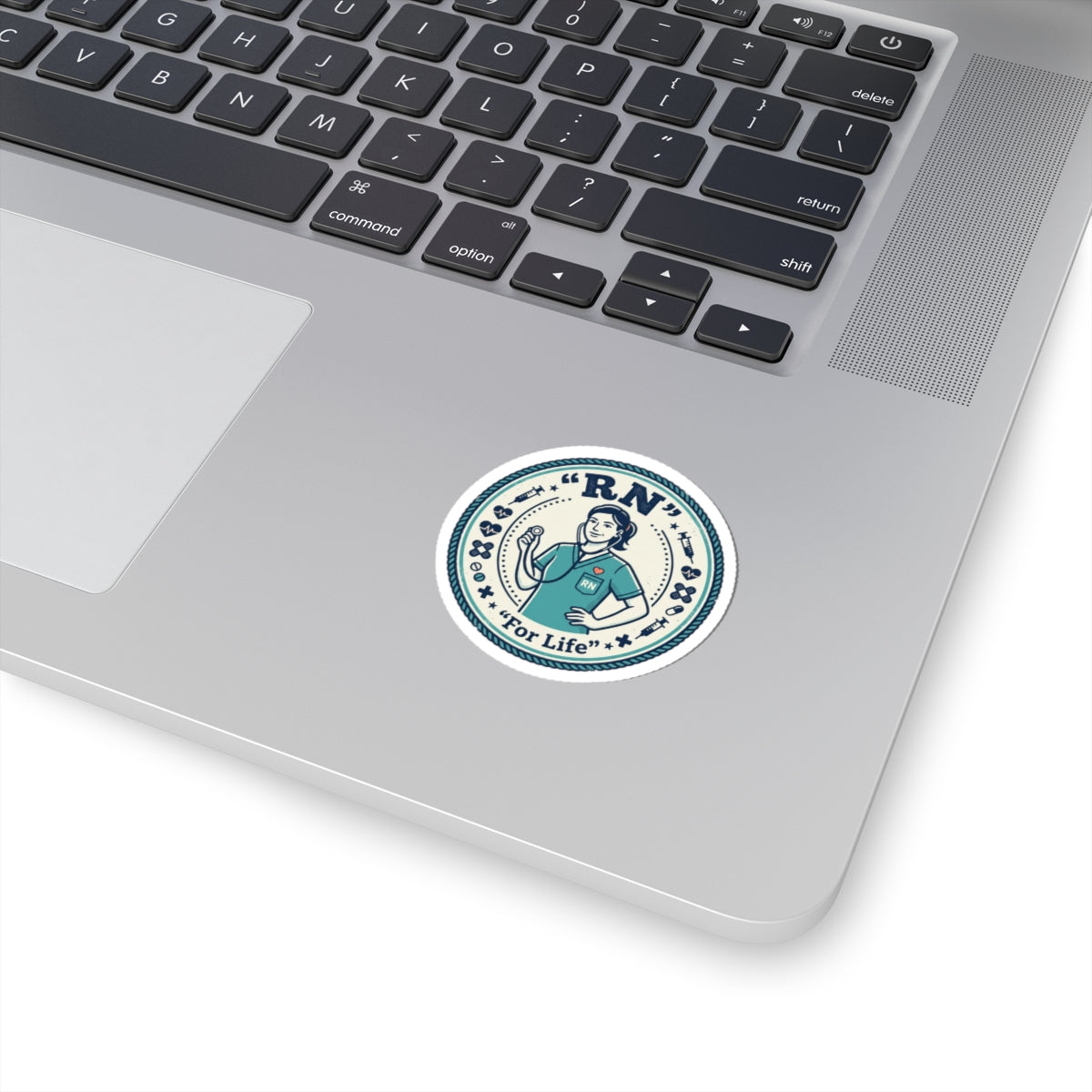 RN Nurse Badge Sticker | cute healthcare decal, summer fresh, cottagecore