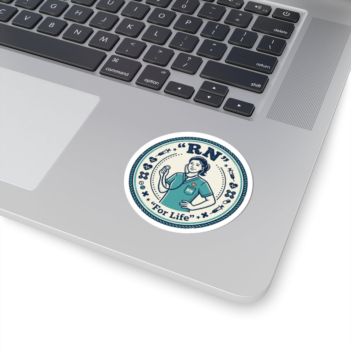 RN Nurse Badge Sticker | cute healthcare decal, summer fresh, cottagecore