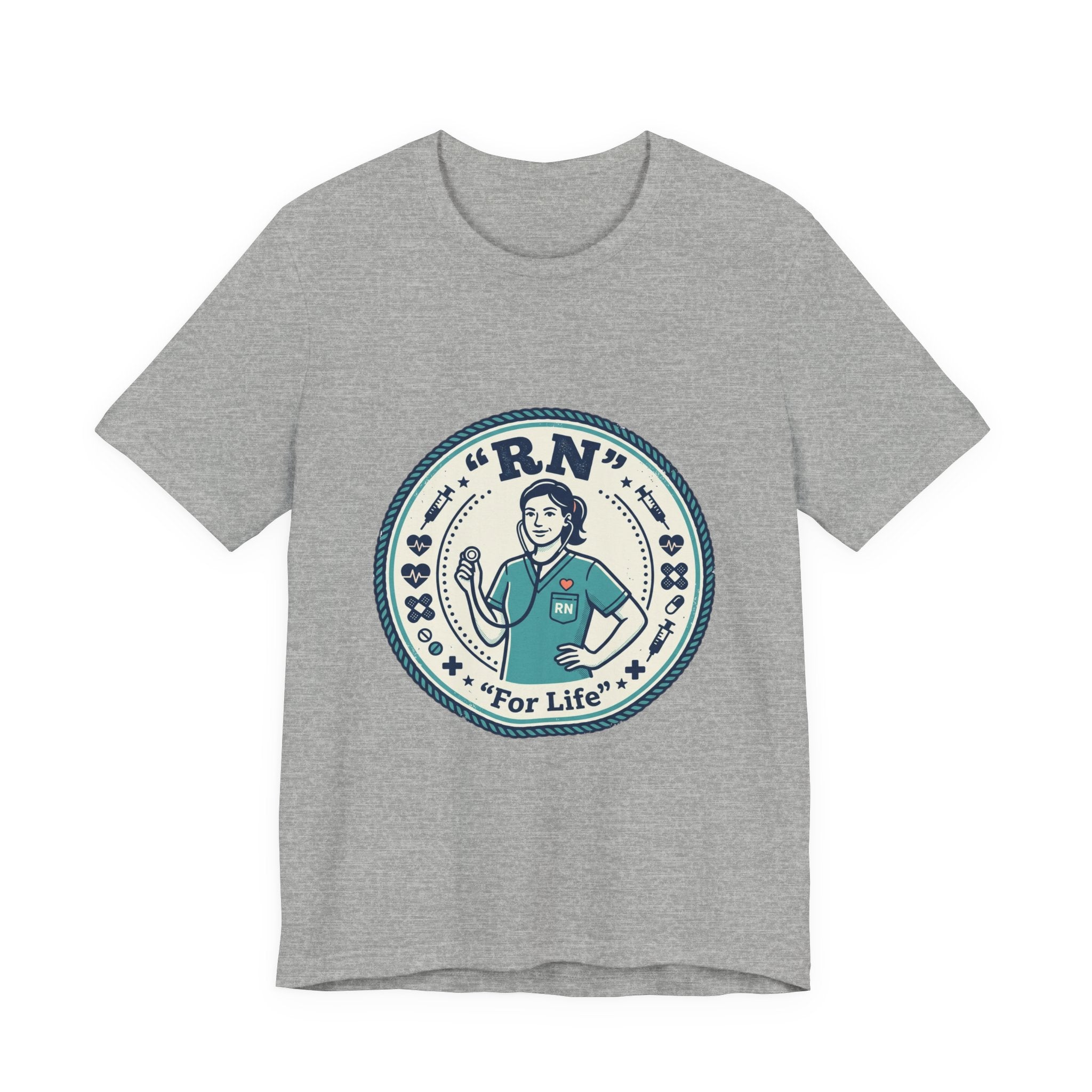 RN Nurse Badge Tee | vintage crest, cottagecore summer
